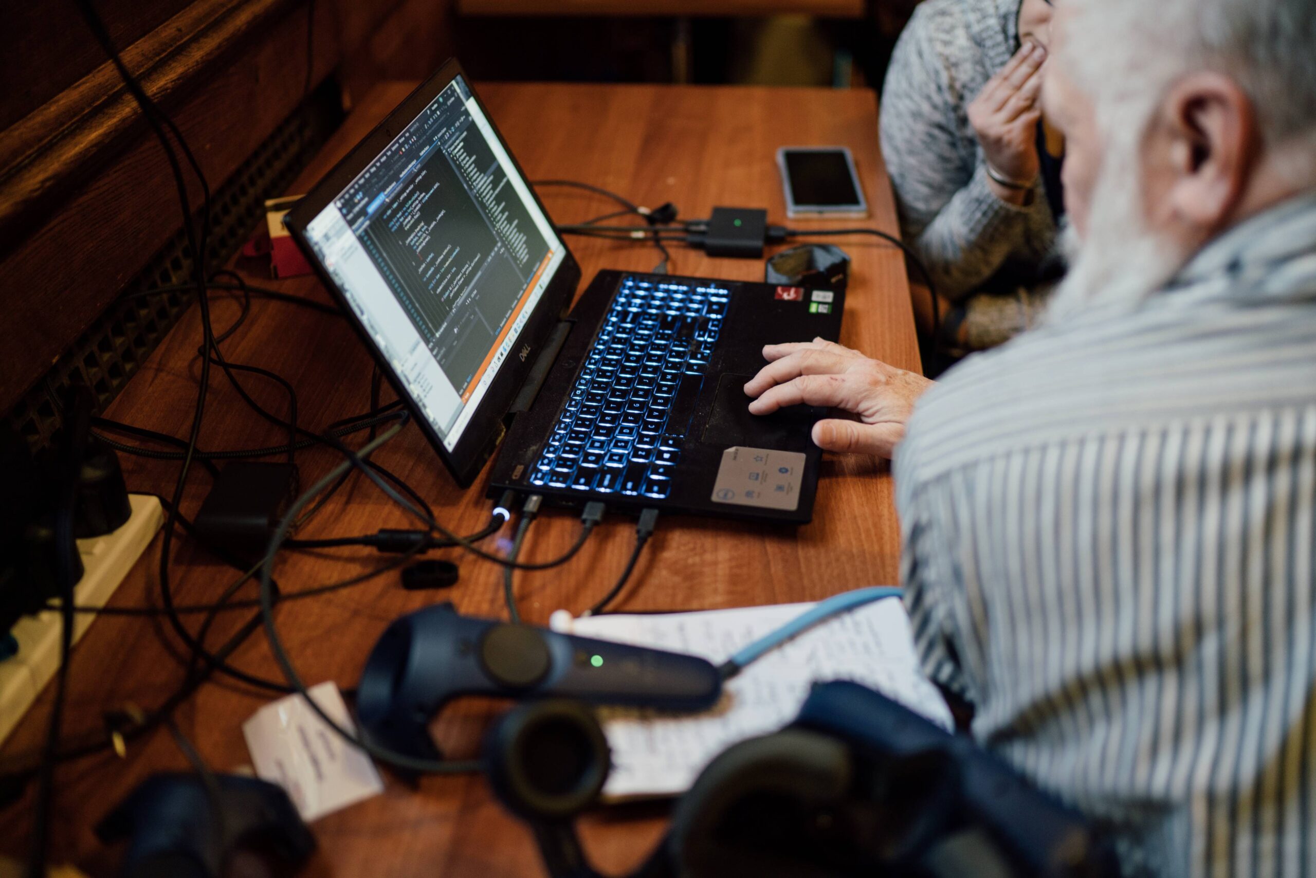 person typing on open laptop